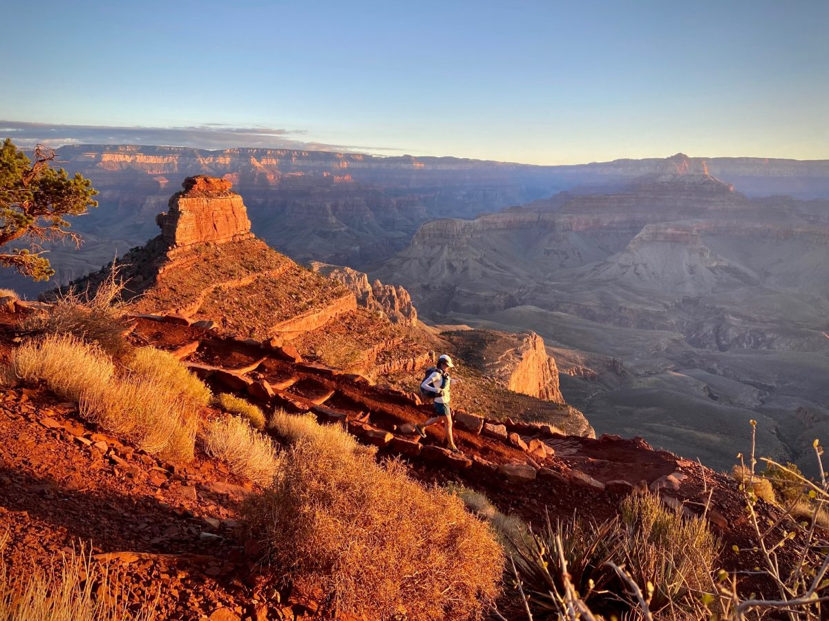 Running in Grand Canyon at sunrise